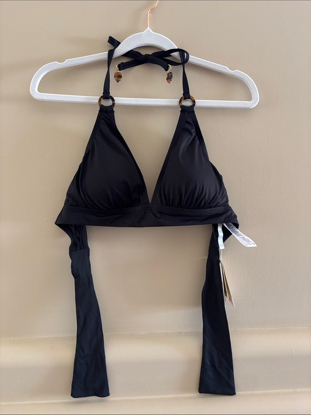 Tommy Bahama Pearl Halter Bikini Top. Black. XS. NWT.